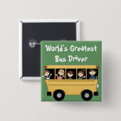 Bustreiber-Knopf Schulbus ~ Welt bestster Button (Vorne & Hinten)