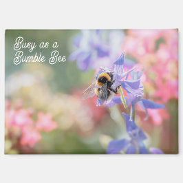 "Busy as a Bumble Bee" Soft Pastel Flowers Magnet