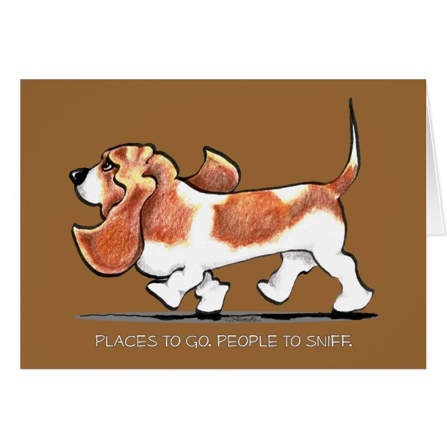 Busy Basset Hound (Vorderseite (Horizontal))