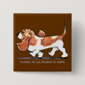 Busy Basset Hound Button (Vorderseite)