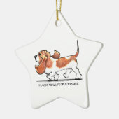 Busy Basset Hound Keramikornament (Links)