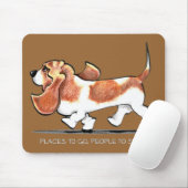 Busy Basset Hound Mousepad (Mit Mouse)