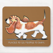 Busy Basset Hound Mousepad (Vorne)