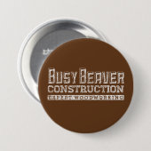 Busy Beaver Construction White Gfx Button (Vorne & Hinten)