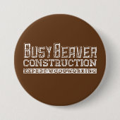 Busy Beaver Construction White Gfx Button (Vorderseite)
