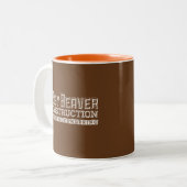 Busy Beaver Construction White Gfx Zweifarbige Tasse (Vorderseite Links)
