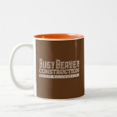 Busy Beaver Construction White Gfx Zweifarbige Tasse (Links)