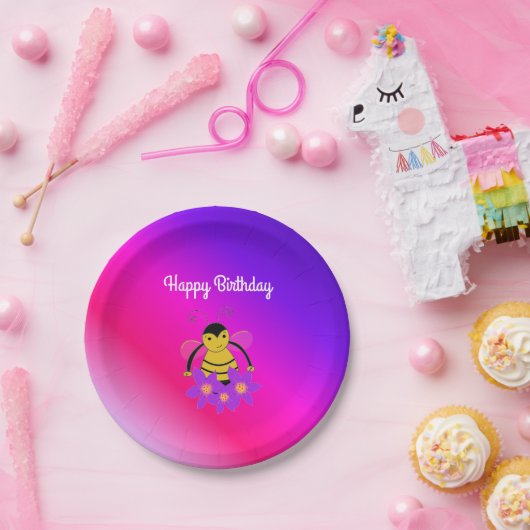 Busy Bee Birthday Pappteller (Party)