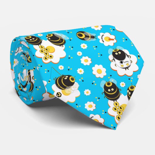 Busy Bee Bumblebee Floral Whimsical Krawatte (Gerollt)