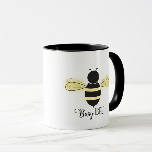 Busy Bee Buzz Whimsical Illustration Office Desk Tasse (VorderseiteRechts)