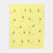 Busy Bee Cute Yellow Pattern Fleecedecke (Vorderseite)