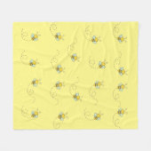 Busy Bee Cute Yellow Pattern Fleecedecke (Vorderseite (Horizontal))