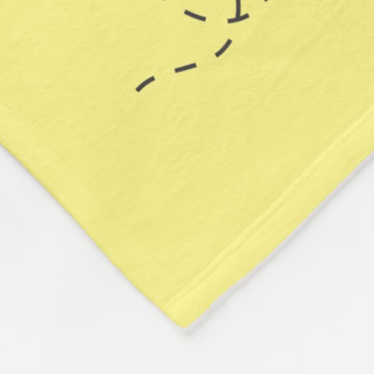 Busy Bee Cute Yellow Pattern Fleecedecke (Ecke)