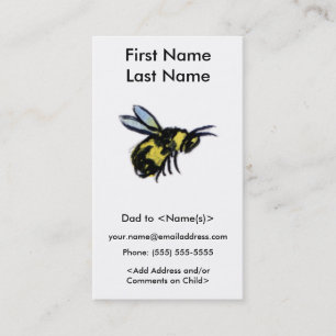Busy Bee Daddy Custom Foto Calling Playdate Cards Telefonnummerkarte
