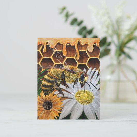 Busy Bee Postkarte (Stehend Vorderseite)