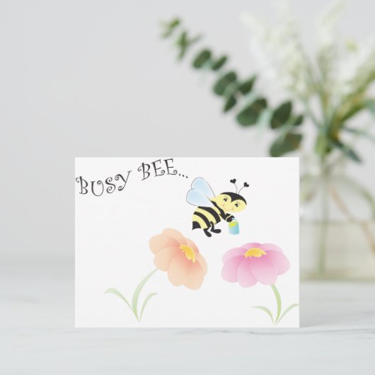 Busy Bee Postkarte (Stehend Vorderseite)