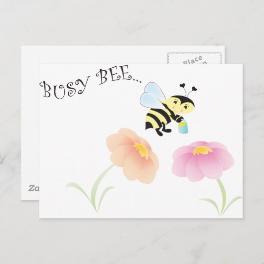 Busy Bee Postkarte (Vorne/Hinten)