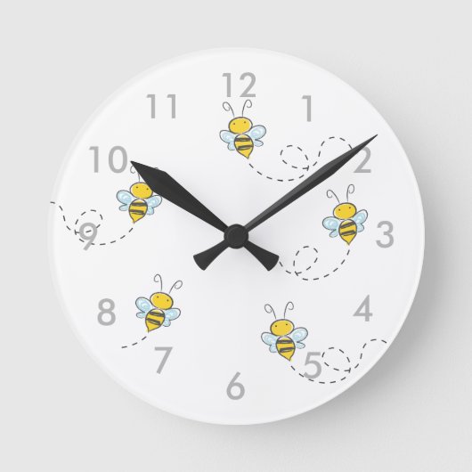 Busy Bee Runde Wanduhr (Vorderseite)