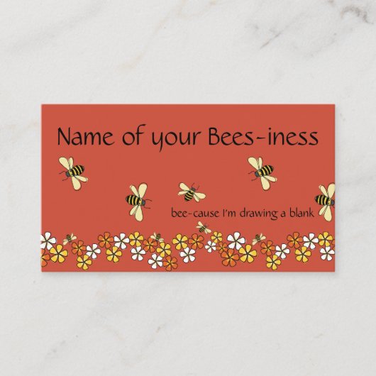 Busy Bee strahlt spielerisches Design Visitenkarte (Vorderseite)