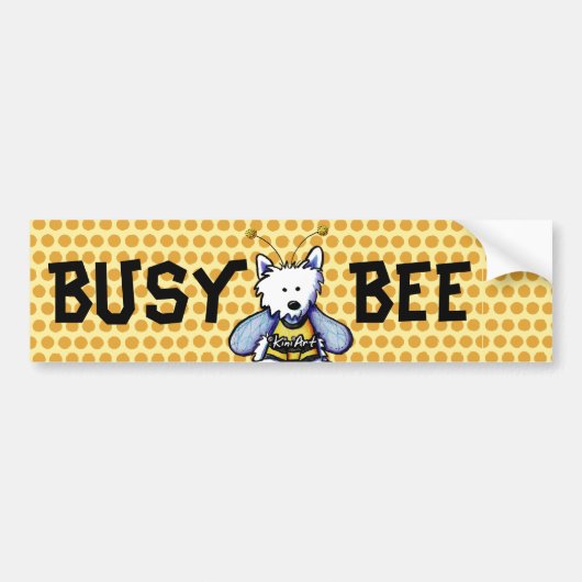 Busy Bee Westie Autoaufkleber (Vorne)