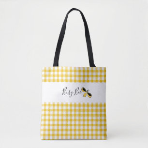 Busy Bee, Yellow Gingham Shoulder Tasche