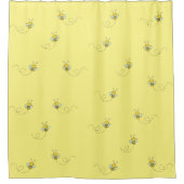 Busy Bee Yellow Pattern Duschvorhang (Vorderseite)