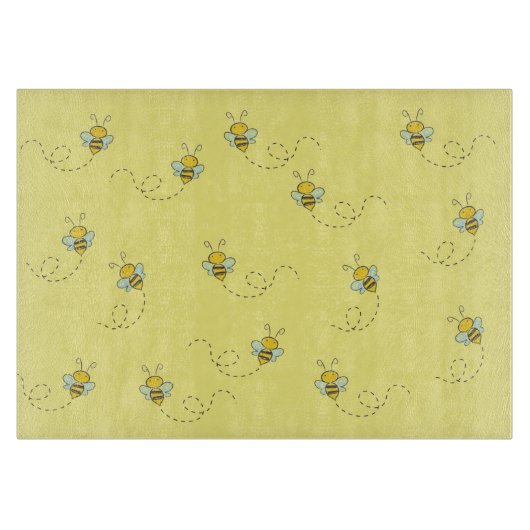 Busy Bee Yellow Pattern Schneidebrett (Vorderseite)