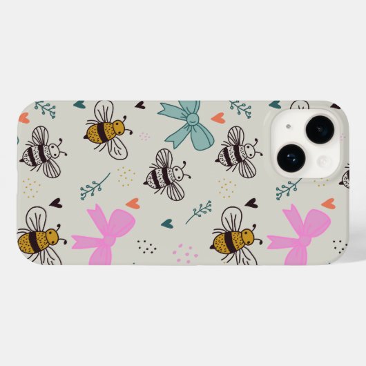 Busy Bees and Bows Phone Case (Rückseite (Horizontal))