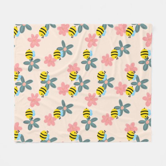 Busy Bees Fleece Blanket (Vorderseite (Horizontal))