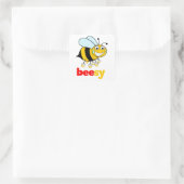 Busy BEESY Bee Quadratischer Aufkleber (Tasche)