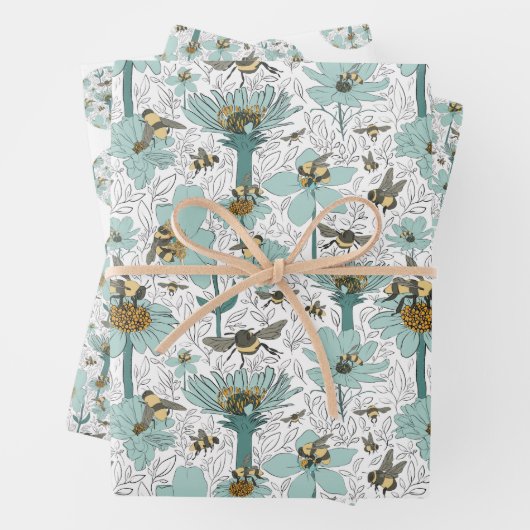 Busy Bumble Bees Gift Wrap Geschenkpapier Set (Beispiel)