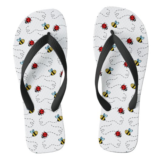 Busy Bumblebee & Ladybird Pattern Badesandalen (Fußbett)