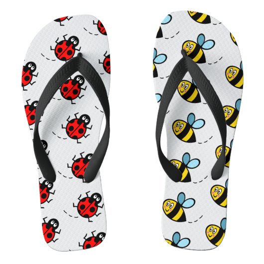 Busy Bumblebee & Ladybird Pattern Badesandalen (Fußbett)