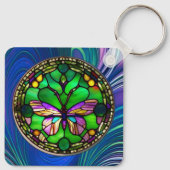 Busy Butterfly Personalisierter Schlüsselanhänger (Rückseite)