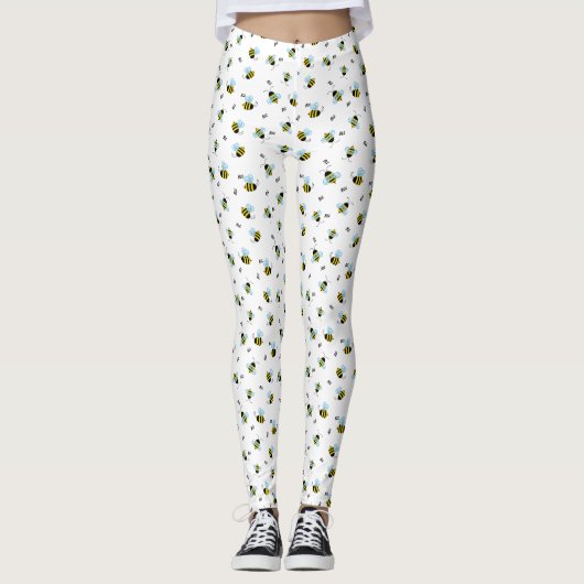 Busy Buzzing Bienen Niedlich Bug Print Leggings (Vorderseite)