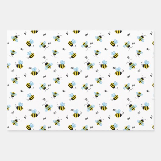 Busy Buzzing Bienen Niedlich Garden Bug Print Geschenkpapier Set (Vorderseite 3)