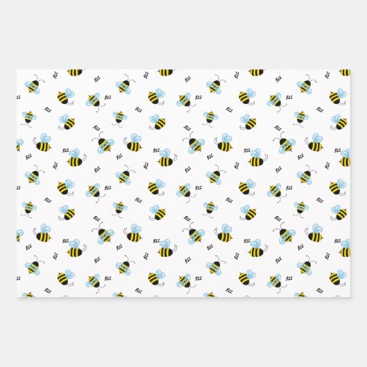 Busy Buzzing Bienen Niedlich Garden Bug Print Geschenkpapier Set (Vorderseite 2)