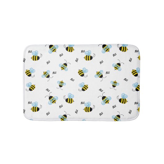 Busy Buzzing Bumblebees Cheerful Badematte (Vorderseite)