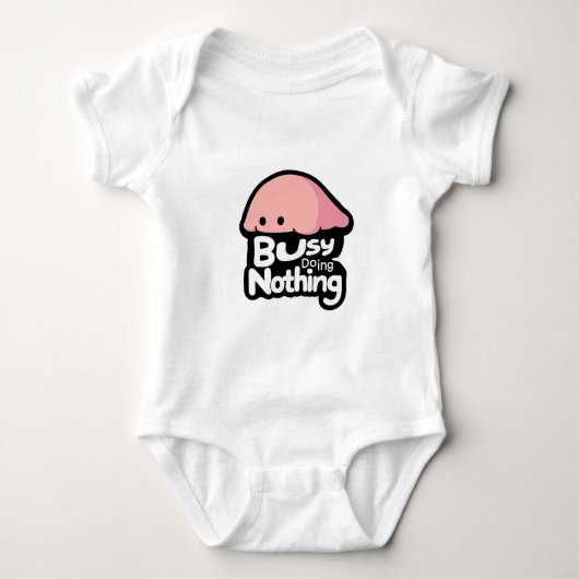 Busy Doing Nothing - Cute Pink Blob Baby Strampler (Vorderseite)