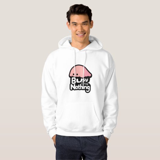 Busy Doing Nothing - Cute Pink Blob Hoodie (Vorne ganz)