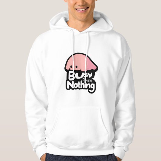 Busy Doing Nothing - Cute Pink Blob Hoodie (Vorderseite)