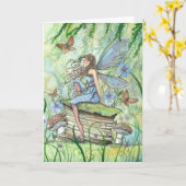 Busy Garden Fairy Grußkarte Karte (Gelbe Blume)