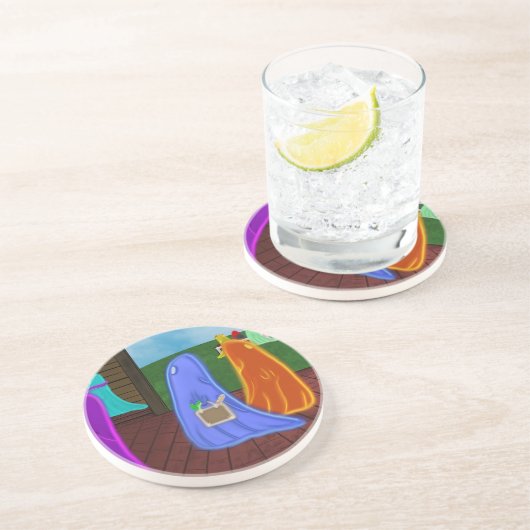 Busy Ghost Getränkeuntersetzer (Seite)