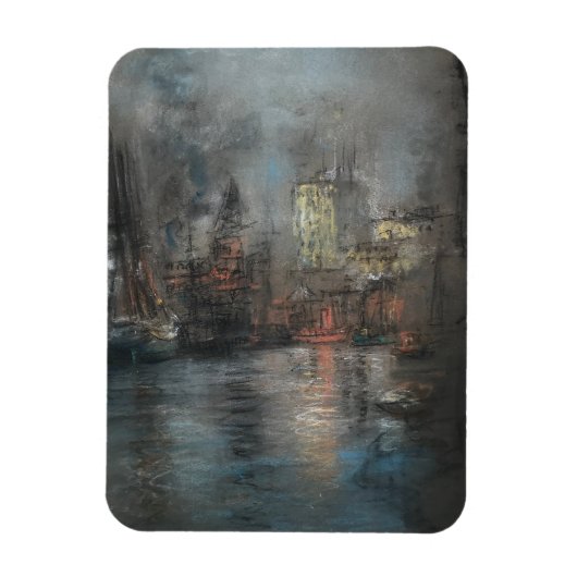 Busy Harbour (von Glenn Cooper Henshaw) Magnet (Vertikal)