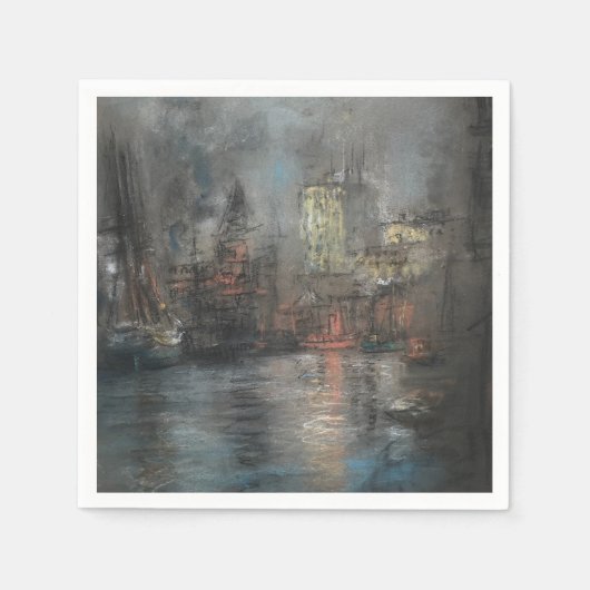 Busy Harbour (von Glenn Cooper Henshaw) Serviette (Vorderseite)