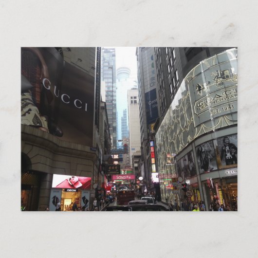 Busy Hong Kong Street Postkarte (Vorderseite)