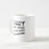 Busy Introverting Funny Mug Kaffeetasse (Vorderseite Links)