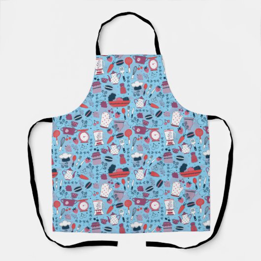 Busy Kitchen Utensils Pot Baking Bakery Pattern Schürze (Vorderseite)