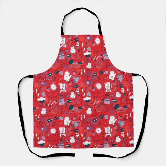 Busy Kitchen Utensils Pot Baking Bakery Pattern Schürze (Vorderseite)