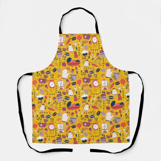 Busy Kitchen Utensils Pot Baking Bakery Pattern Schürze (Vorderseite)